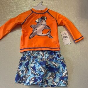 Orange Shark Kids Swim Set NWT 6 months